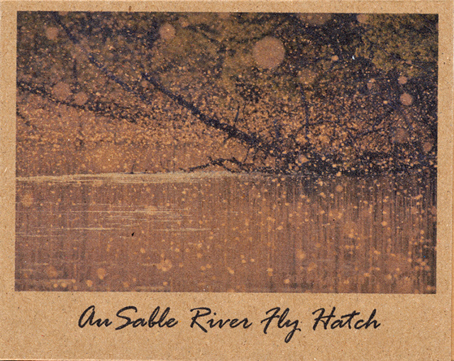 10 Pack of Headwaters Fine Art Cards 4" x 5" with envelopes - AuSable River Fly Hatch - 100% recycle